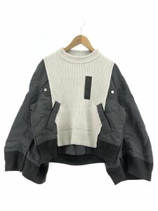 sacai サカイ 6194 ウール100% 異素材 ニット セーター size2/グレー系 ◇■◎ ☆ ebc6 レディース