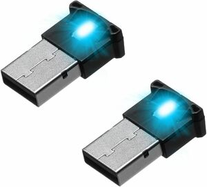 YFFSFDC イルミライト USB LED ライト 【2個セット】自動車内装ミニUSB雰囲気ランプ 車内照明 室内夜間ライト L