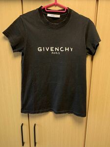 正規 19AW Givenchy ジバンシィ ダメージ加工 デストロイ ロゴ クルーネック レディース Tシャツ 黒 XS BW704X3Z0L