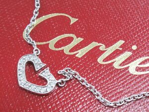 ◆中古 Cartier カルティエ Cハート オブ カルティエ ネックレス 750 K18WG 18金 パヴェ ダイヤ ダイヤモンド ホワイトゴールド◆