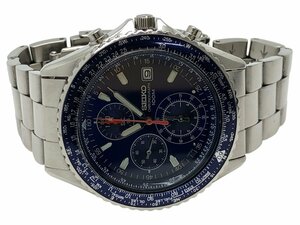 1円～ SEIKO 7T92-0CF0 CHRONOGRAPH 100M 青文字盤 クォーツ メンズ 動作未確認 コレクション コレクター必見