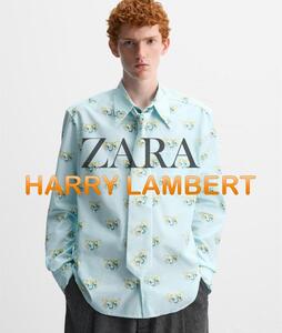 ザラ　ハリー・ランバート 　エレファントプリントシャツ　L ZARA × HARRY LAMBERT