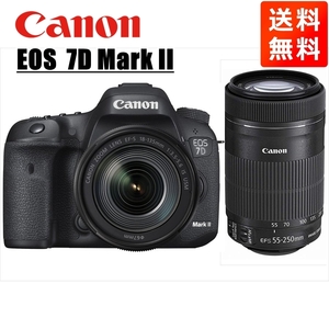 キヤノン Canon EOS 7D Mark II EF-S 18-135mm USM EF-S 55-250mm STM ダブルレンズセット デジタル一眼レフ カメラ 中古