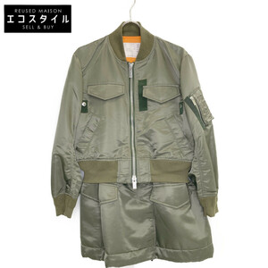 sacai サカイ 20AW 20-05136 カーキ MA-1 Nyron Twill Coat カーキ 2 コート ナイロン レディース 中古