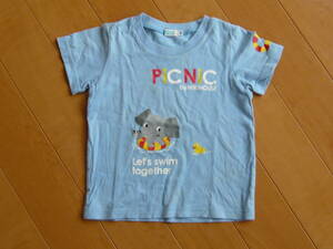 【中古】PICNIC MIKI HOUSE キッズ Ｔシャツ 青系 サイズ 100 ◆ ミキハウス ピクニック ボーイズ 子供服【古着】