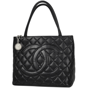 シャネル CHANEL 復刻トート ココマーク ハンドバッグ トートバッグ キャビアスキン ブラック A01804 レディース 【中古】