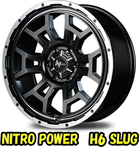 業販 新品 20インチ NITRO POWER H6 SLUG 8.5J+20 6-139.7 106φ 4本 セミグロスガンメタ 特選タイヤ 225/35R20 車検非対応 夏タイヤ