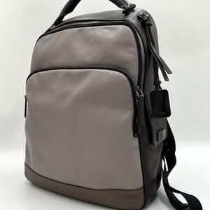 1円【極美品】トゥミ TUMI ビジネスバッグ リュック バックパック ジェマ ステーションコレクション 2way レザー A4可 ブラウン系 734427D