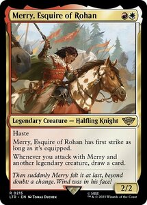 MTG ■金/英語版■ 《ローハン王家の小姓、メリー/Merry, Esquire of Rohan》★FOIL★ 指輪物語:中つ国の伝承 LTR