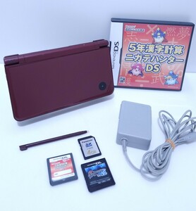 希少品 / 動作品 任天堂 Nintendo ニンテンドー DSi DSiLL 本体 UTL-001 ワインレッド, レトロゲーム/ゲームソフ+ 充電器+ 4GB SD (P-4)