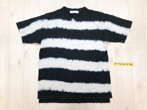 AZUL by moussy アズールバイマウジー レディース タイダイ ボーダー 半袖Tシャツ S 黒グレー