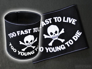 【気分を上げる腕章】☆SEDITIONARIES STYLE☆ TOO FAST TO LIVE TOO YOUNG TO DIE 新品送料税込♪♪