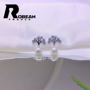 綺麗 EU製 定価7万円★ROBEAN・淡水真珠・ピアス★天然パール パワーストーン s925 アコヤ真珠 本真珠 綺麗 オシャレ 5-6mm E30063388