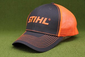 限定1新品US物 STIHL スティール スチール チェーンソー メッシュキャップ 帽子 灰色系 グレイｘ蛍光オレンジ 管理0810nske