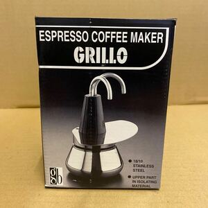 CAFFETTIERA ESPRESSO GRILLO エスプレッソ コーヒーメーカー コーヒーポット ステンレス ヴィンテージ 中古品　