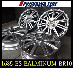 【1685】T7011154◆BS BALMINUM BR10 ホイール◆14x4.5J 4穴 PCD100 +45◆4本 N-BOX デイズ タントなど