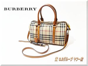 美品☆BURBERRY☆バーバリー 2Way シャドーホース ボウリングバッグ イタリア製 送料無料！