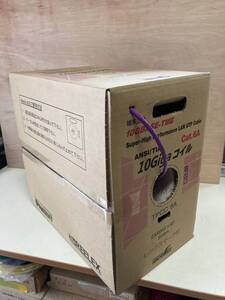 CAT6A LANケーブル 富士電線 TPCC6A 23AWG×4P（紫） 残92m 未使用＊おまけプラグ付