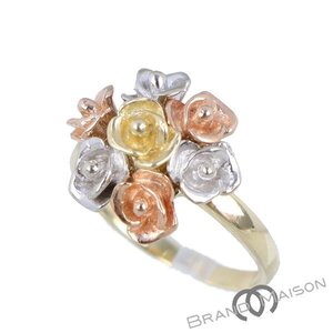 新品同様【ジュエリー】バラ リング/薔薇/14K/10号/4.0g/レディース/アクセサリー/ゴールド