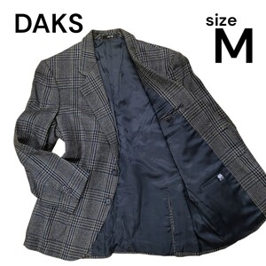 DAKS ダックス 高級ジャケット ブレザー 肉厚 ウール M相当 刻印 テーラードジャケット ウールジャケット 格子柄 チェック