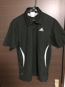 adidas アディダス climalite ポロシャツ 黒 Mサイズ（used）～スポーツ、部活、合宿、移動着、サッカー、フットサル～