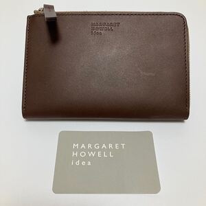 Y1004 未使用 マーガレットハウエルアイデア MARGARET HOWELL idea ミニ財布 財布 L字ファスナー レディース 本革 レザー 薄型 小銭入れ