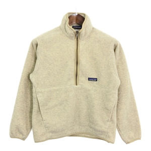 patagonia パタゴニア ハーフジップ SYNCHILLA シンチラ フリースジャケット アウトドア ベージュ (メンズ S) 中古 古着 Q9084