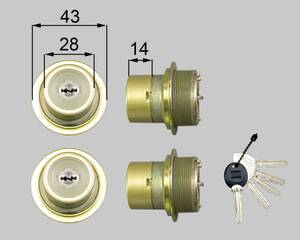 （最安値） LIXIL　トステム　DDZZ1001　シリンダー２ロック取替用　ＢＦプレナスⅡ/ＢＦボイーズⅡ/アスティ/アルベーロ/リペラル　新品 