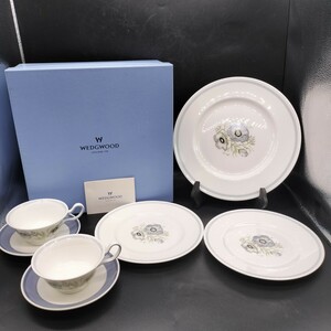 Wedgwood ウェッジウッド グレンミスト カップ＆ソーサー 食器 テーブルウェア ペア 2客セット 中皿 大皿 洋食器 Q9