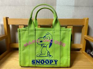 未使用★MARC JACOBS / マーク ジェイコブス × PEANUTS「THE TOTE BAG / SNOOPY Mini Tote Bag」2way★スヌーピー・ライムカラー