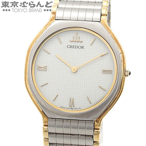 101768236 1円 セイコー SEIKO クレドール GCAJ002 7770-6090 ホワイト SS K18YG 腕時計 メンズ 電池式