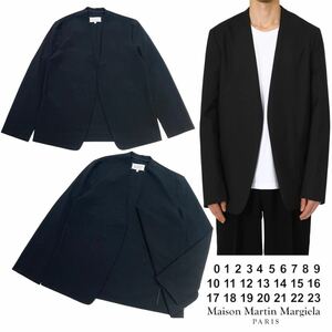 Maison Margiela メゾン マルジェラ S50BN0447 NO COLLAR JACKET ノーカラージャケット ミニマル アウター 無地 48 ブラック