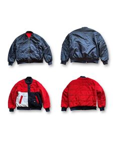 TOMMY JEANS トミーヒルフィガー　トミージーンズ　リバーシブル　ma-1 ボンバージャケット　ナイロン/フリース　ネイビー　定価28000円　M