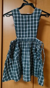 micia PINOCHIO 120 ピノチオ 緑 チェック ワンピース ジャンパースカート 綿100％ 女の子 女児 子供服 中古 キッズ