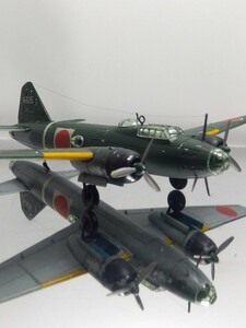 1/144　１式陸攻　組み立てキット完成品　エフトイズ　ディテールアップ完成品　エルエス　WKC WTM