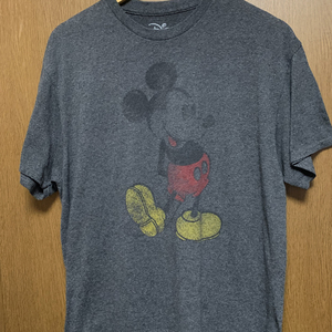 L Disney Micky｜ディズニー ミッキーマウス ディズニーランド ダークグレー ヴィンテージ調