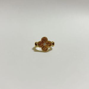 ☆ヴァンクリーフ&アーペル Van Cleef & Arpels ヴィンテージアルハンブラ リング 7号 18KYG ダイヤモンド 指輪