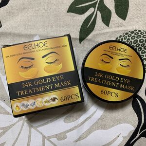 EELHOE 24K Gold Eye Treatment Mask 60PCS 2保湿 持ち上げと引き締めアイケア スパチュラ付