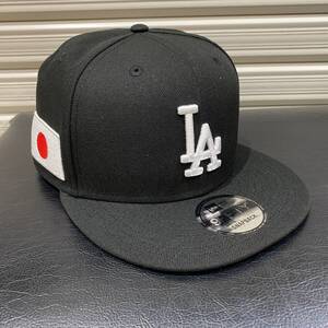 USA限定 NEWERA ニューエラ 9FIFTY ジャパン×LA ドジャース 限定モデル ニューエラ MLB スナップバックキャップ 黒 (950-183) 大谷 山本