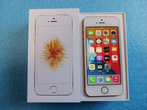 美品 iPhone SE 128GB ゴールド Apple 白ロム バッテリー容量96％