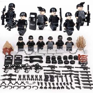 MOC LEGO レゴ ブロック 互換 SWAT 特殊部隊 アンチテロ部隊 カスタム ミニフィグ 6体セット 大量武器・装備・兵器付き D219