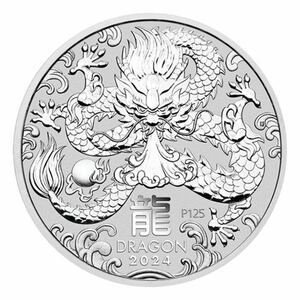 【ご紹介します】オーストラリア2024年ドラゴン 龍干支 1/2オンス 15.5g 記念純銀貨 硬質カプセル入 金貨銀貨での資産保全を応援します③
