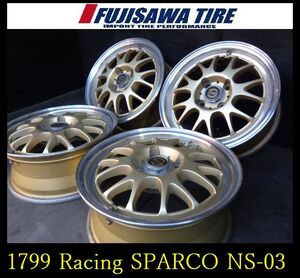 【1799】T7012094◆Racing SPARCO NS-03◆14x5.5J 4穴 PCD100 +42◆4本◆スイフト フィット ヤリス などに