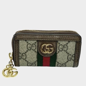 GUCCI グッチ 523157 オフィディア キーケース 小銭入れ コインケース ダブルG GGスプリームキャンバス レザー ブラウン グリーン レッド