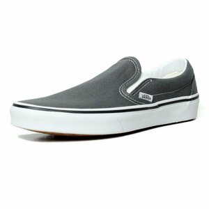 新品 VANS バンズ US アメリカ企画 スリッポン 灰色 チャコール グレー 無地 slipon ヴァンズ スニーカー メンズ US7.5（25.5cm）