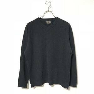 美品★カルバンクライン/Calvin Klein★Vネック ウール ニット セーター size L　グレー