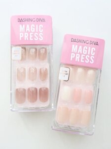 新品未使用品【送料込】DASHING DIVA マジックプレス　ネイルチップ2点セット(Roseate Bloom/Romantic Spring) ピンク・ベージュ他 6446241