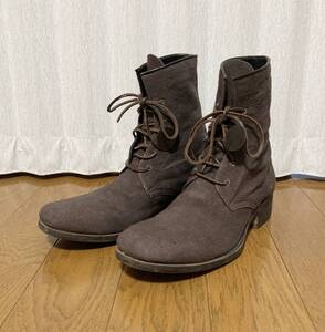 [C DIEM] S23 LINEN CANVAS LEATHER BOOTS リネンキャンバス レザーブーツ 43 本革 CARPE カルペディエム