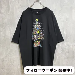 古着 used　Disney　ディズニー　半袖プリントＴシャツ　黒　ブラック　ミッキー　キャラクター　クリスマス　オーバーサイズ