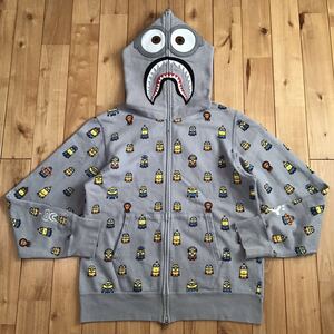 ミニオン シャーク パーカー Mサイズ グレー a bathing ape BAPE MINIONS shark full zip hoodie エイプ ベイプ アベイシングエイプ w014